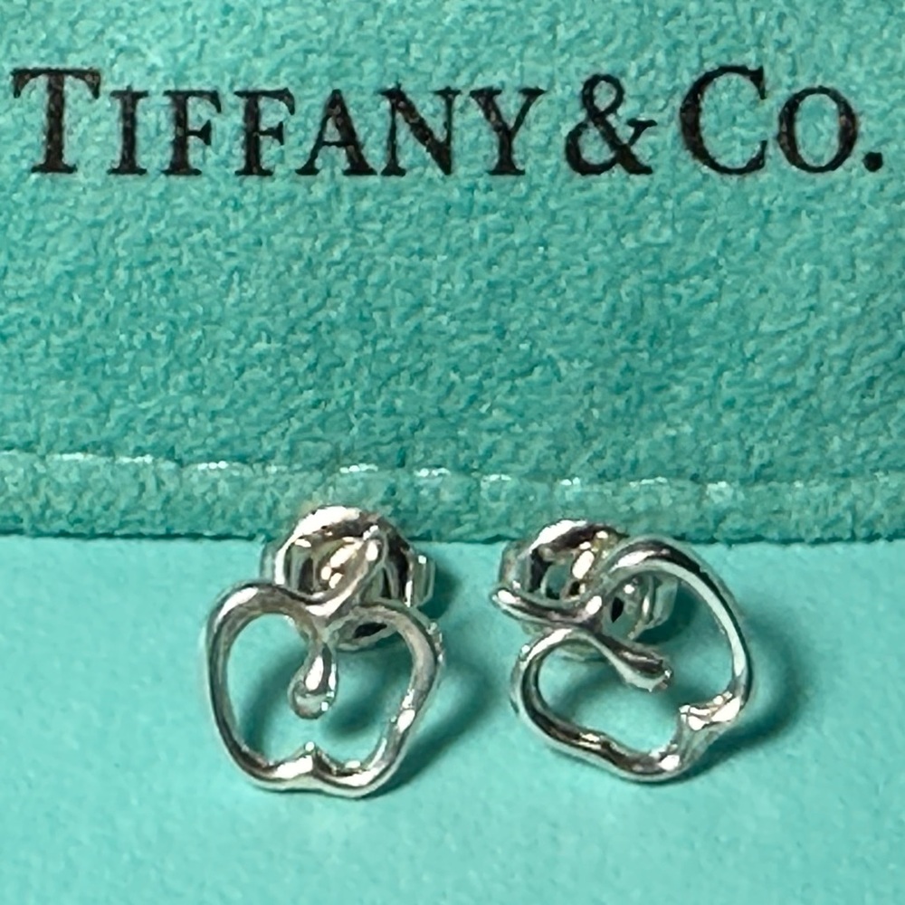Tiffany & Co. Elsa Peretti Silver Apple Earrings